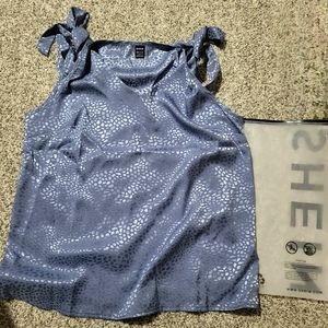 Tie Shoulder Satin Blouse